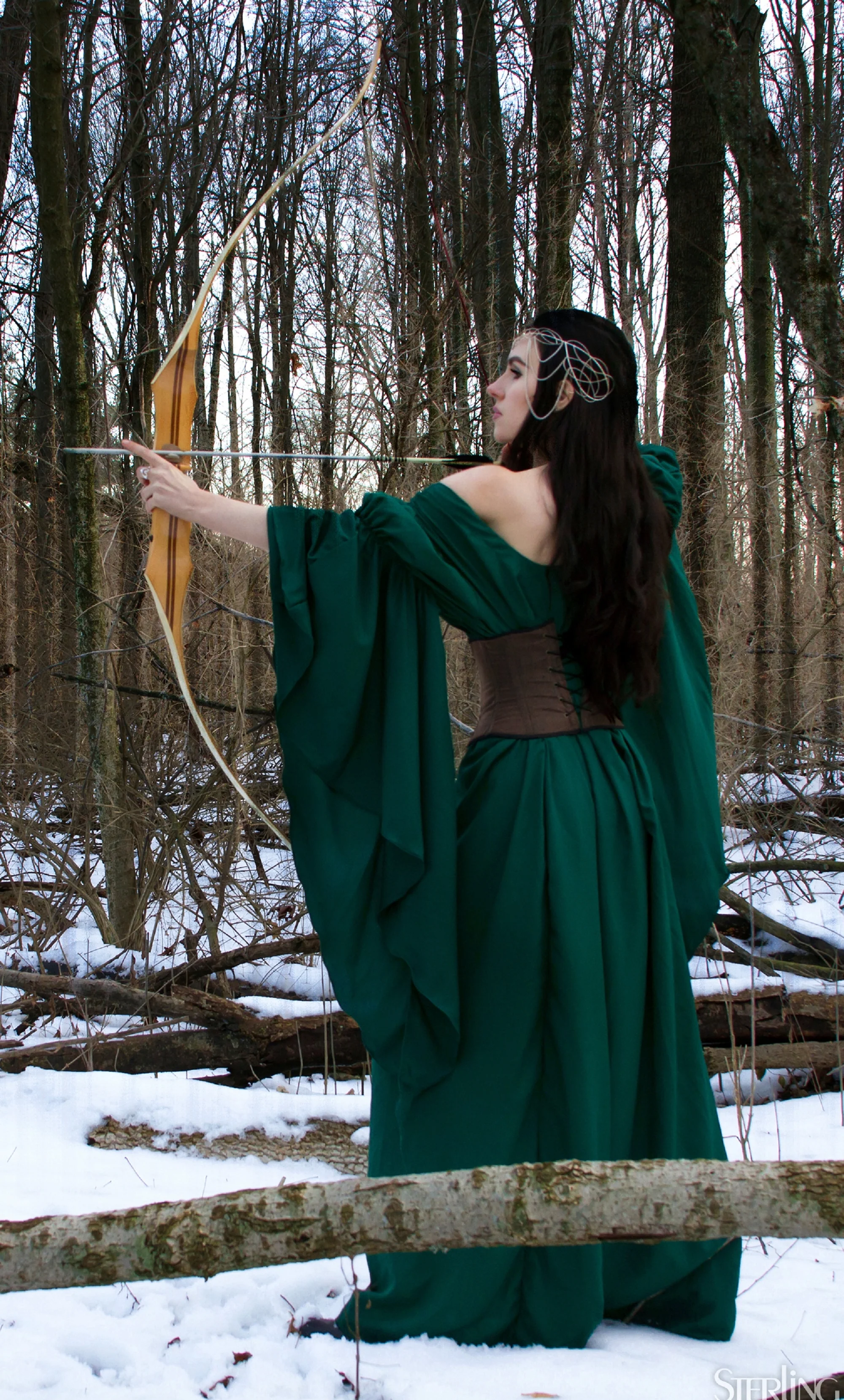 Renaissance women Costume Medieval Fantasy Cosplay Gown Dress "The Archeress" Reminisce Brand - Image 5
