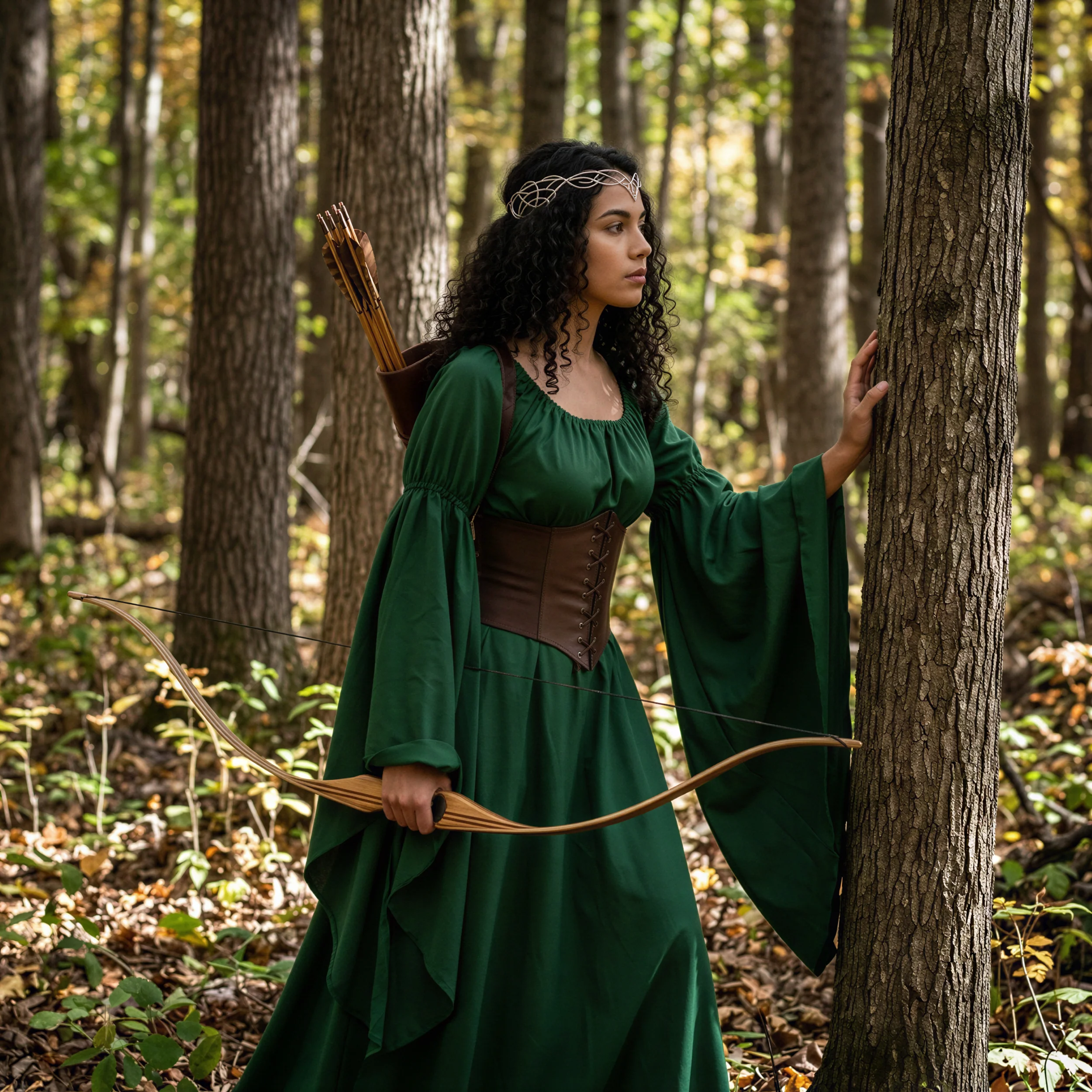 Renaissance women Costume Medieval Fantasy Cosplay Gown Dress "The Archeress" Reminisce Brand - Image 6