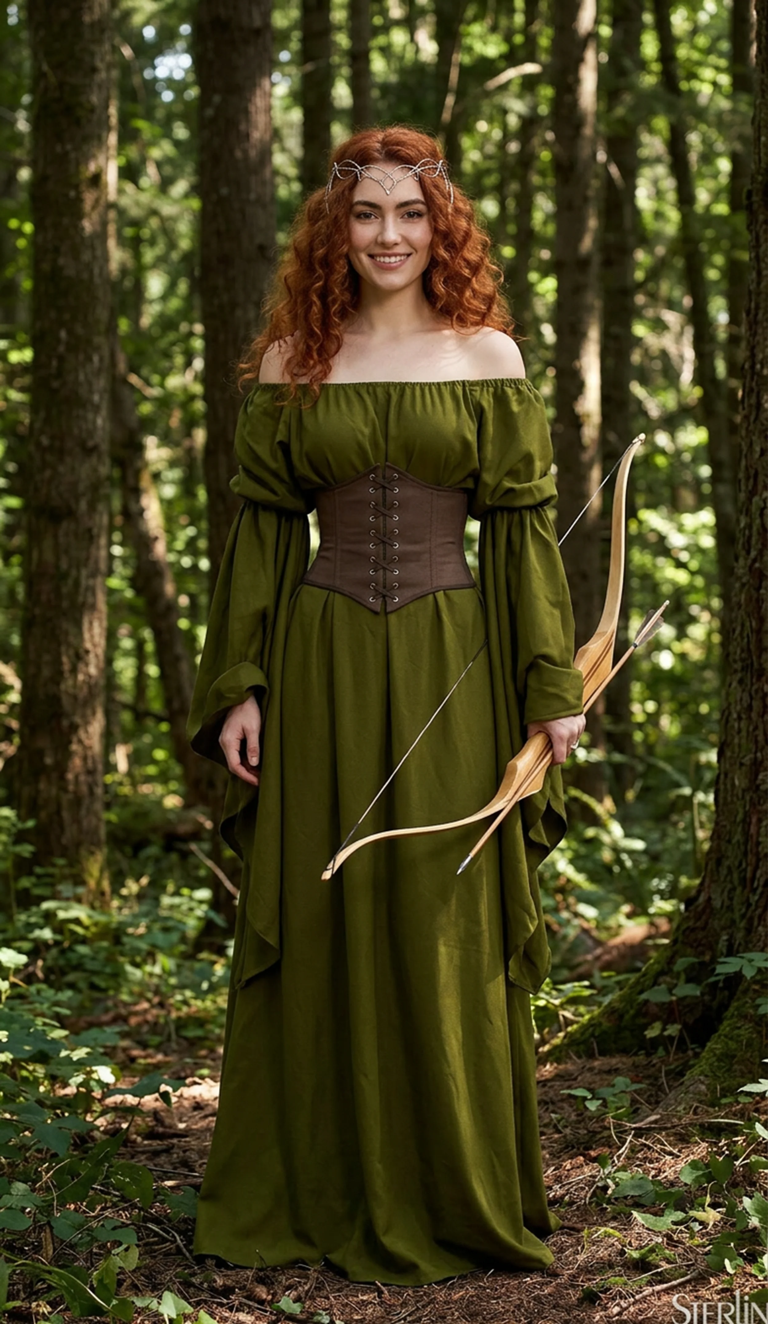 Renaissance women Costume Medieval Fantasy Cosplay Gown Dress "The Archeress" Reminisce Brand - Image 8