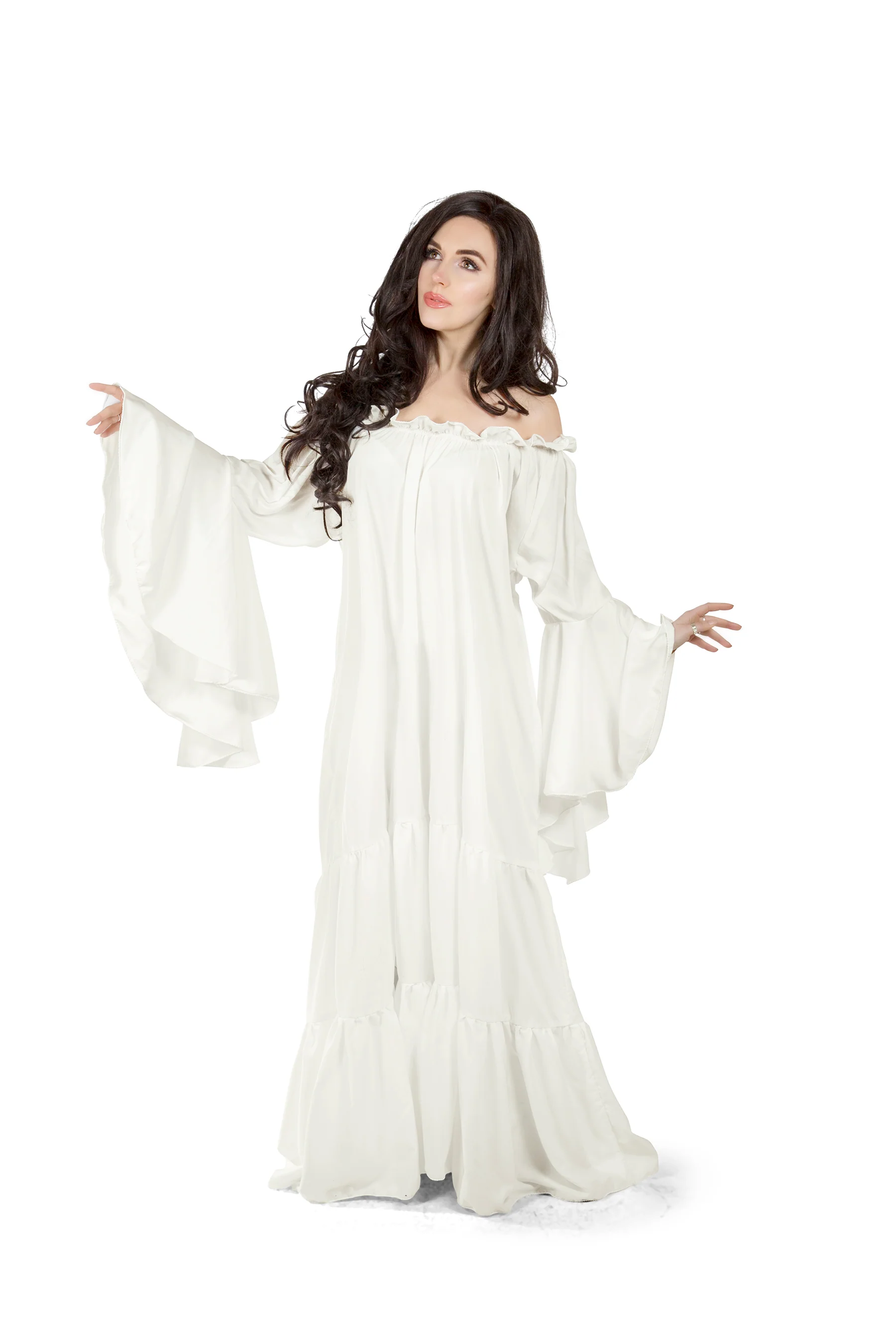 Renaissance Faire Costume Chemise Mythic Sleeve Chemise Tiered Dress - Image 3