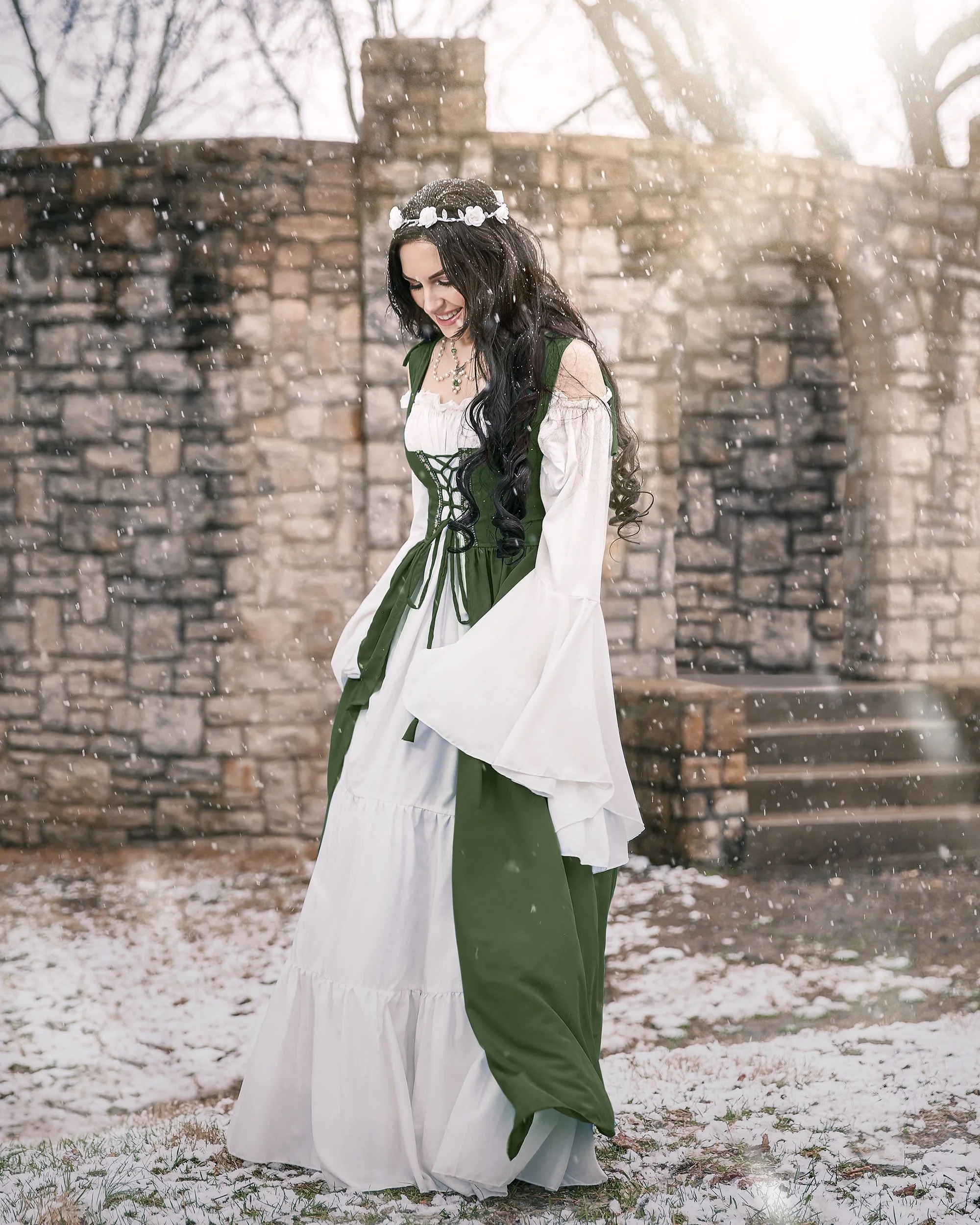 Renaissance Faire 2 piece Full Costume Irish Dress & Long-Sleeved Chemise - Image 38