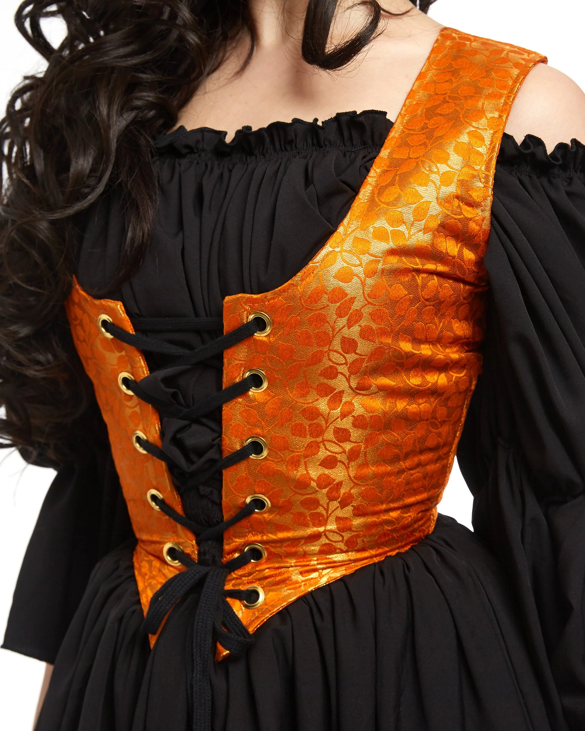Renaissance women's Costume - Medieval Dress - Sorceress - Fantasy - Brocade Bodice - 3 Piece Witch Cosplay - Reminisce Brand - Image 10