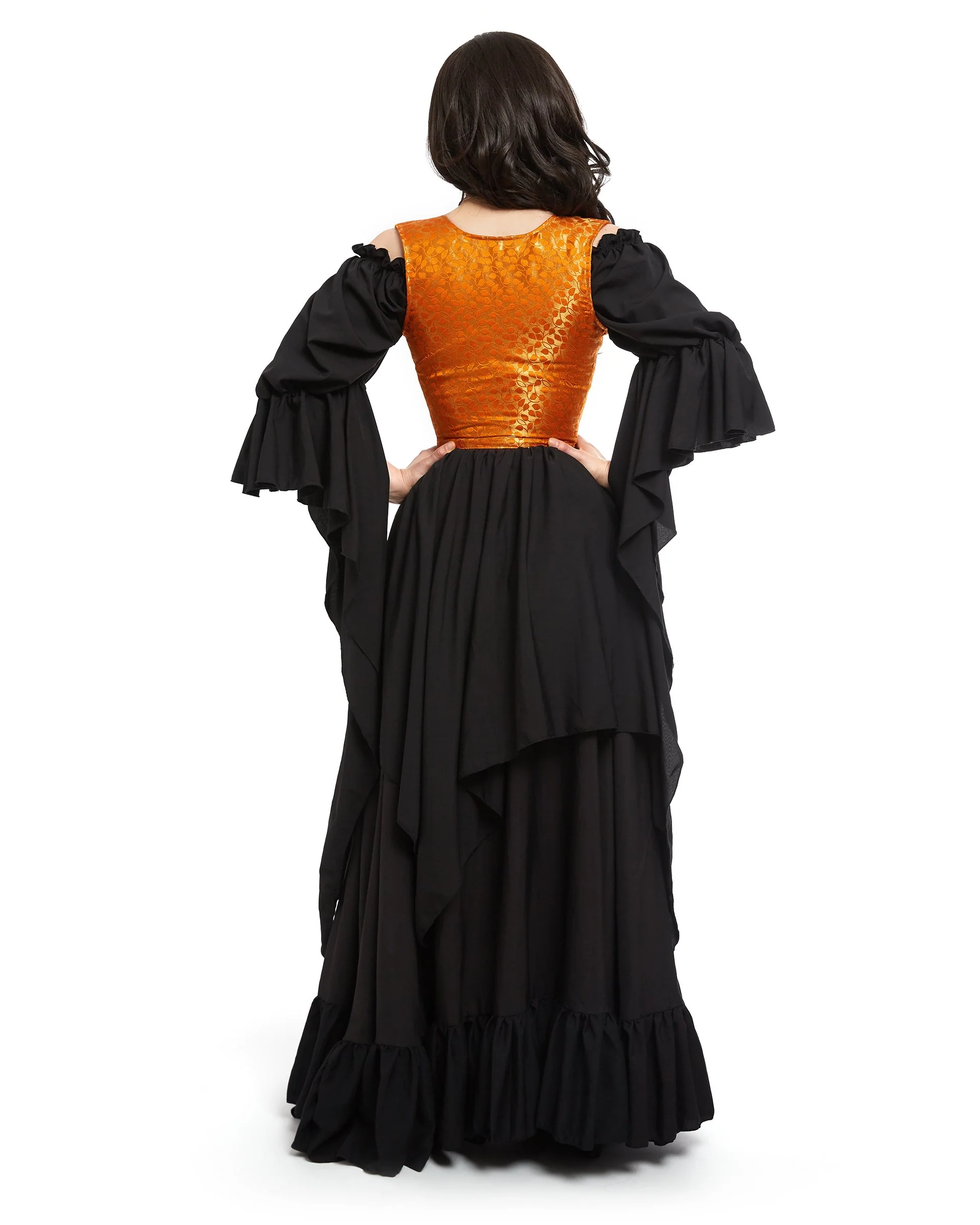 Renaissance women's Costume - Medieval Dress - Sorceress - Fantasy - Brocade Bodice - 3 Piece Witch Cosplay - Reminisce Brand - Image 6