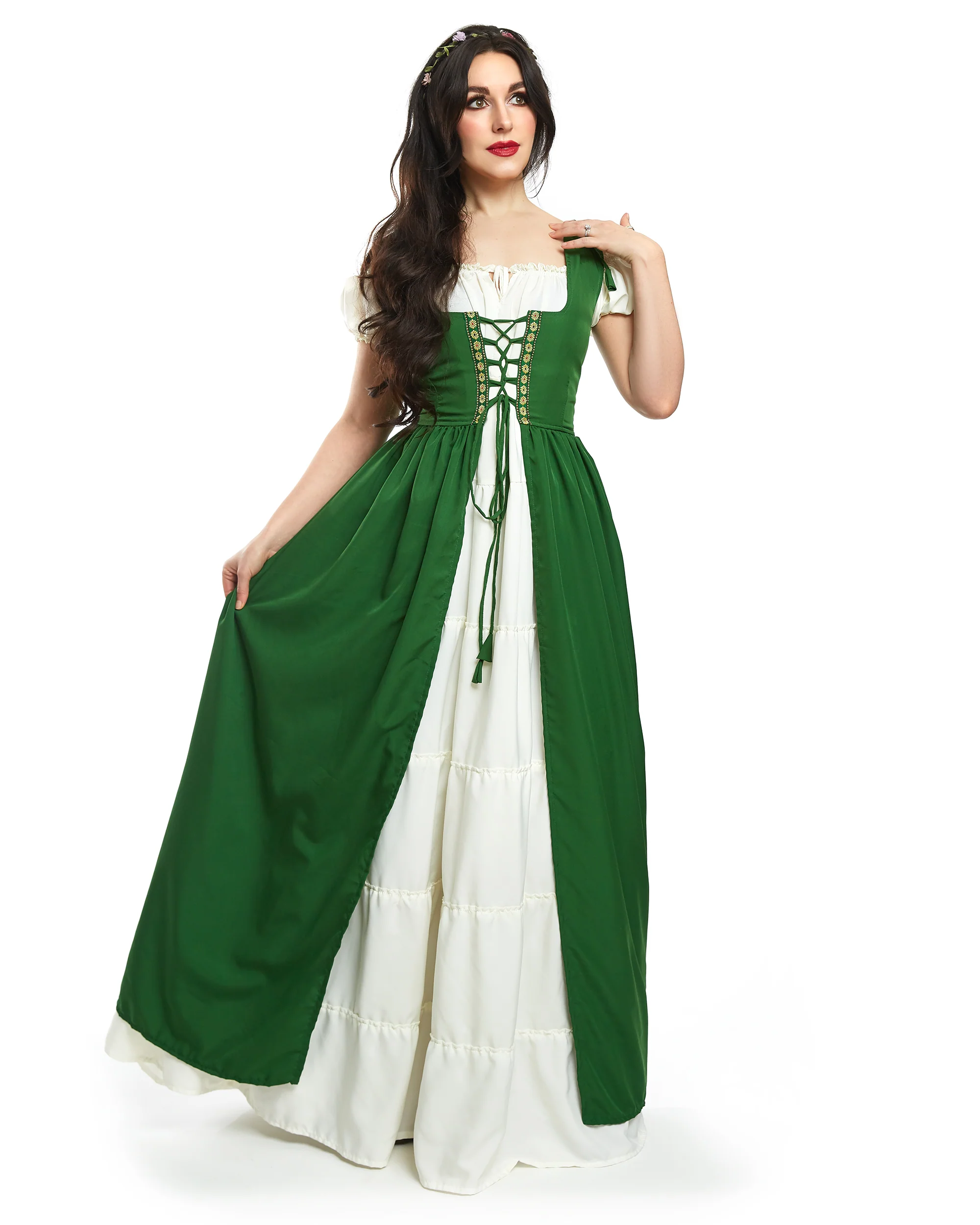 Renaissance Faire Dress Medieval Costume Irish Boho Full Costume - Image 4
