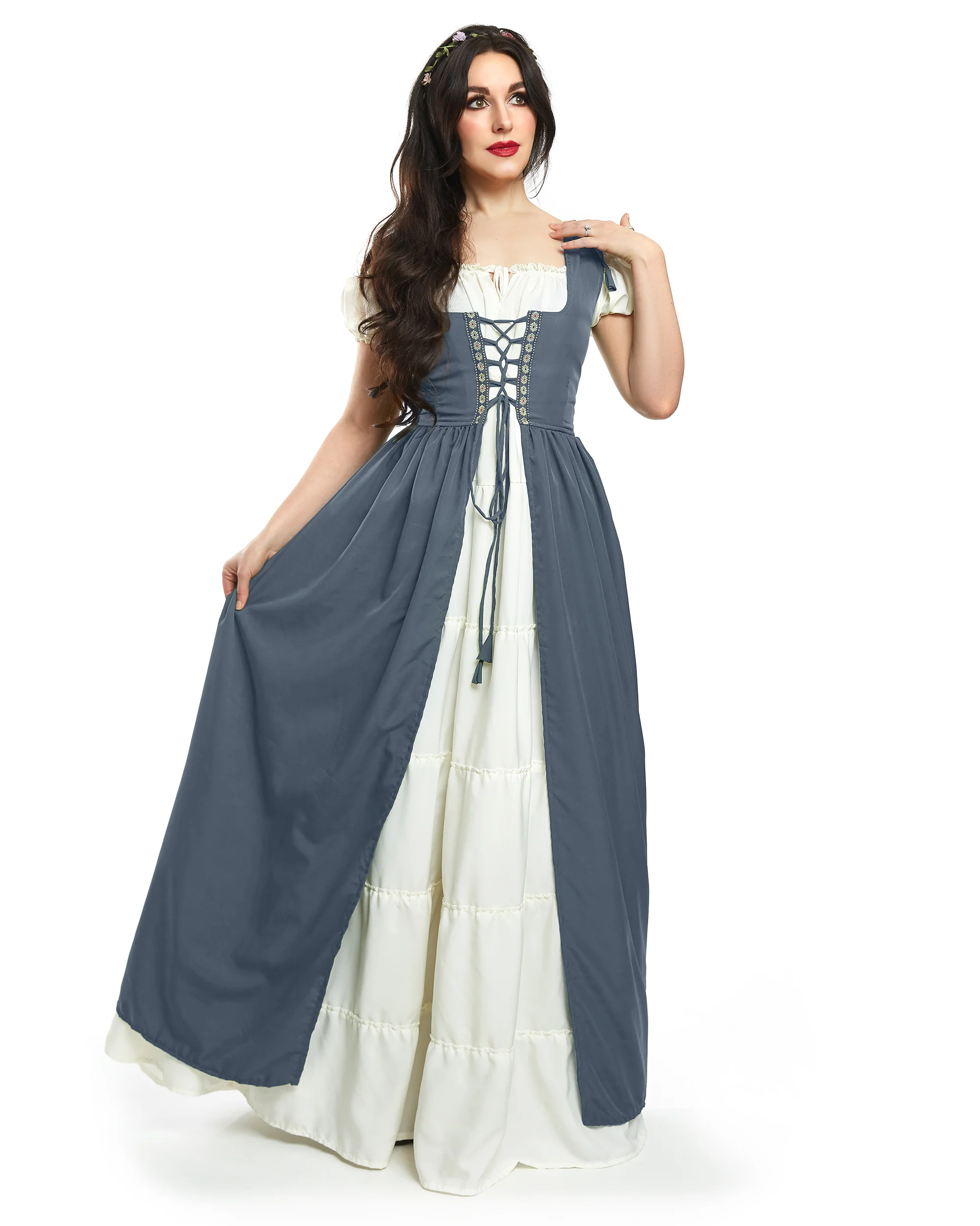 Renaissance Faire Dress Medieval Costume Irish Boho Full Costume - Image 9