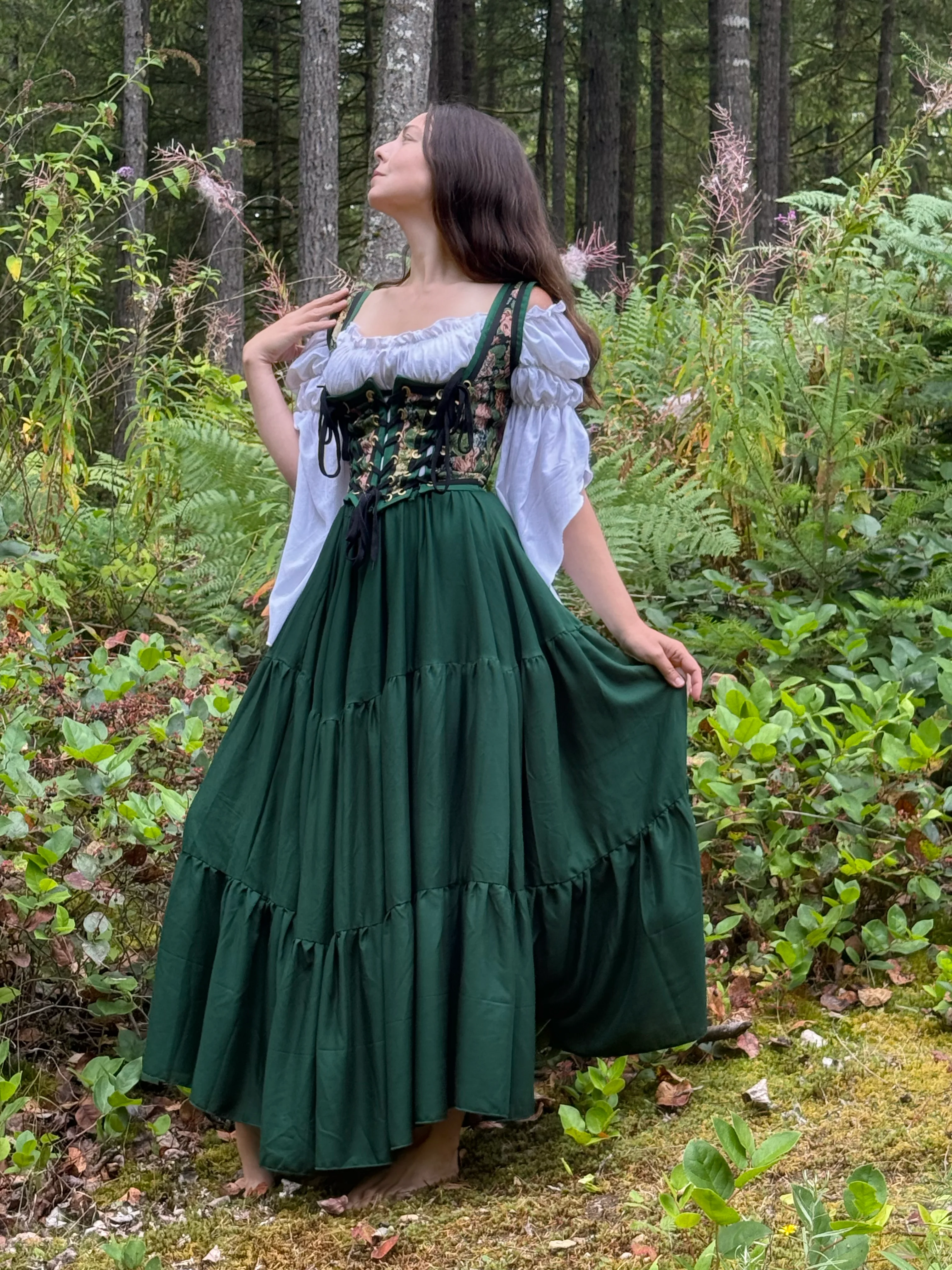 The Marguerite - Tapestry Bodice Corset Dress Set ~ Women Fantasy Medieval Cosplay 100% Cotton Costume - - Image 3