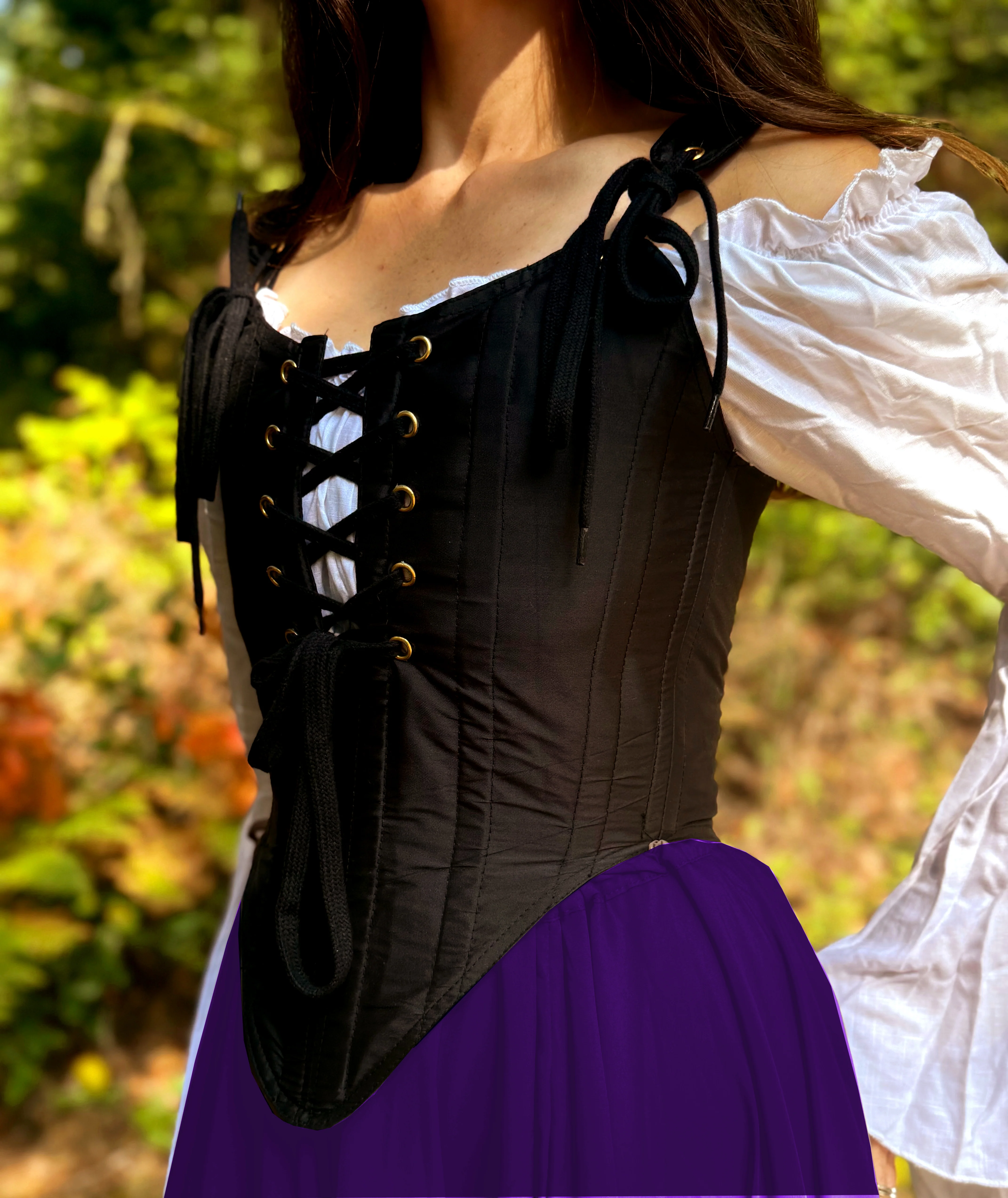 The Virginia  Renaissance Fair 3-piece Dress Women Fantasy Medieval Cosplay Maiden Costume - Corset Bodice - Image 5